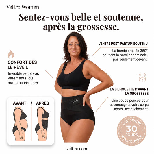 Culotte gainante post-partum à bande croisée 360°