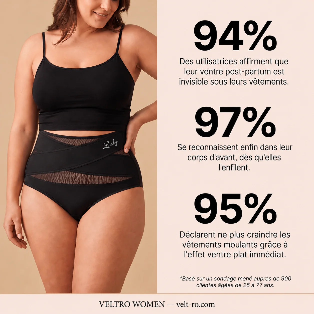 Culotte gainante post-partum à bande croisée 360°