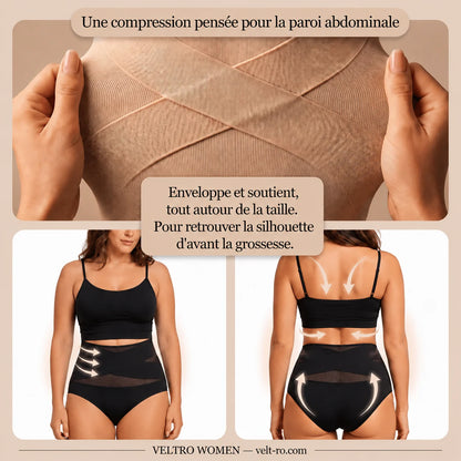 Culotte gainante post-partum à bande croisée 360°