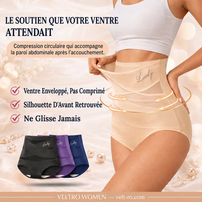Culotte gainante post-partum à bande croisée 360°