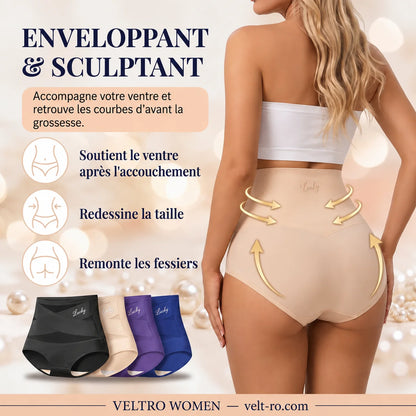 Culotte gainante post-partum à bande croisée 360°