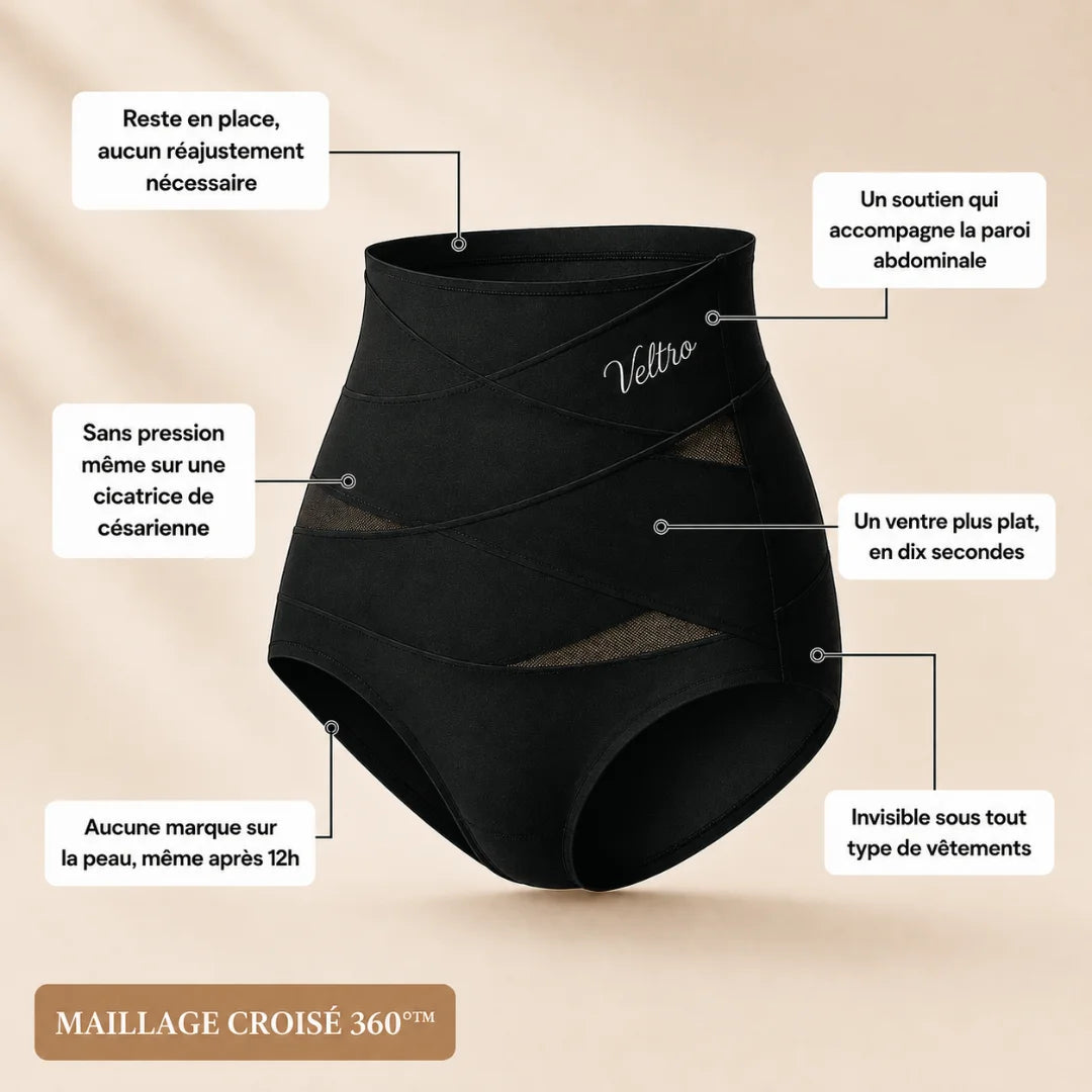 Culotte gainante post-partum à bande croisée 360°