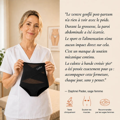 Culotte gainante post-partum à bande croisée 360°