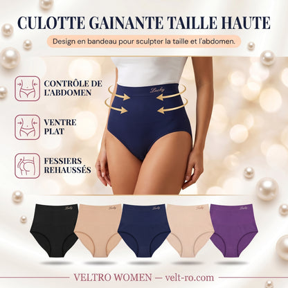 Culotte gainante sans couture à taille haute et effet ventre plat