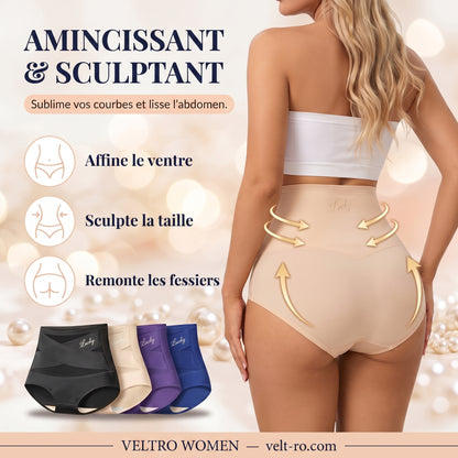 Culotte gainante sans couture à taille haute et effet ventre plat
