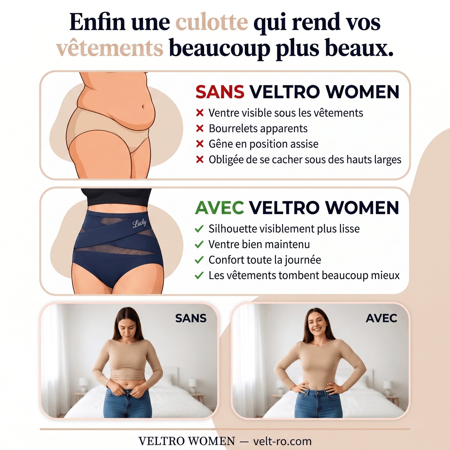 Culotte gainante sans couture à taille haute et effet ventre plat