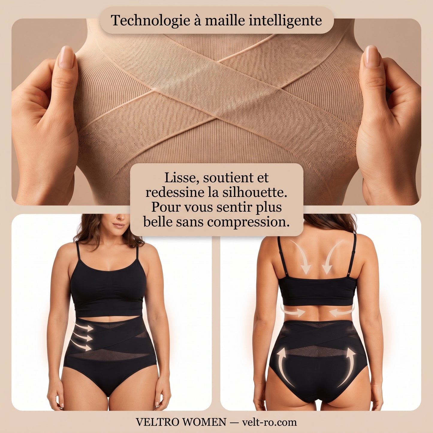 Culotte gainante sans couture à taille haute et effet ventre plat