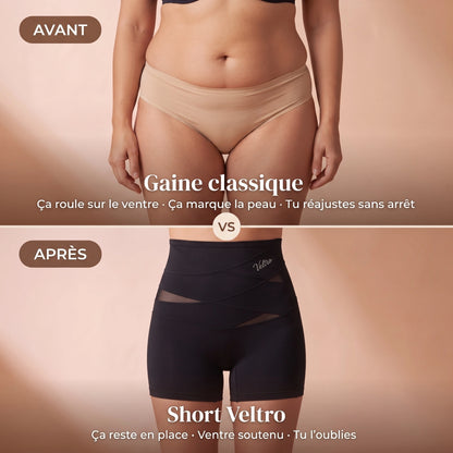 Short gainant post-partum à bande croisée 360°